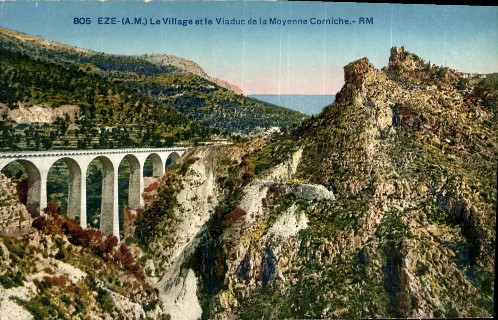 Eze — Das Dorf und der Viadukt der Moyenne Corniche — Edition A.M. n°805 - Vorderseite