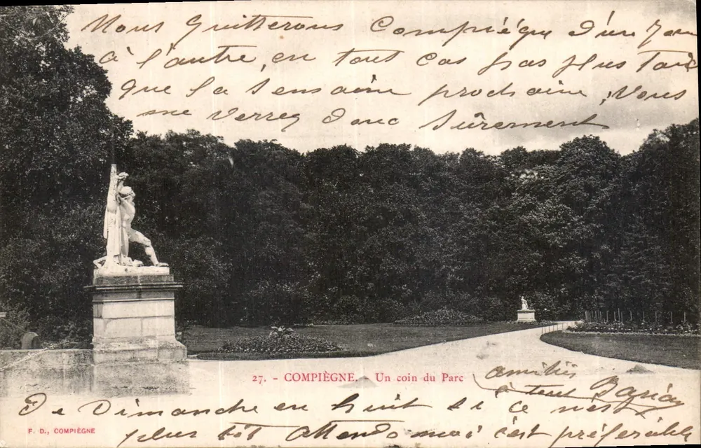Compiegne — Um canto do Parque — F. D., n°27 - Frente