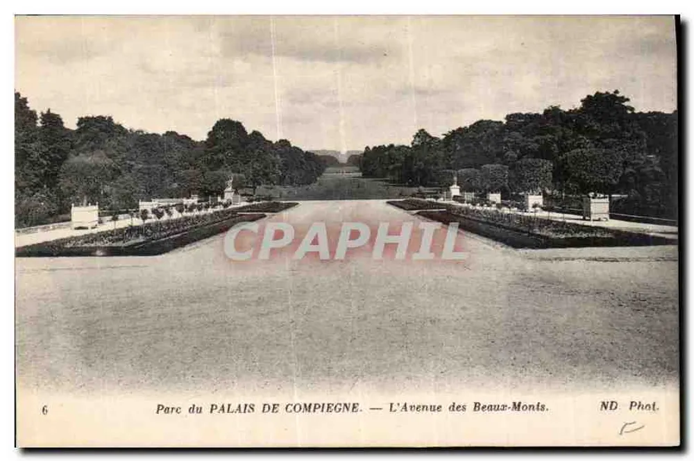 Park des Palastes von Compiègne — Avenue des Beau-Monts — ND. Phot. - Vorderseite
