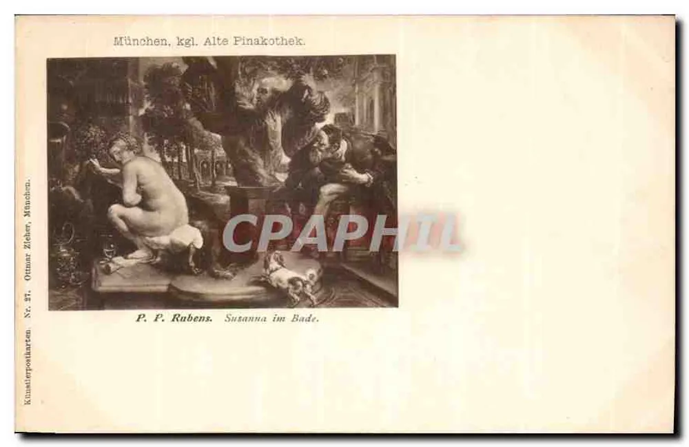 Susanna no banho — P. P. Rubens — editor Ottmar Zieber, Munique, n° 27 - Frente