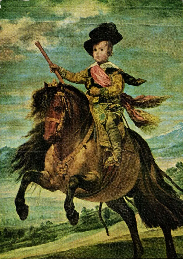 Reitporträt von Don Baltazar Carlos — Vélasquez — Veröffentlicht vom COMITÉ NATIONAL DE L'ENFANCE, Paris-VIII* - Vorderseite