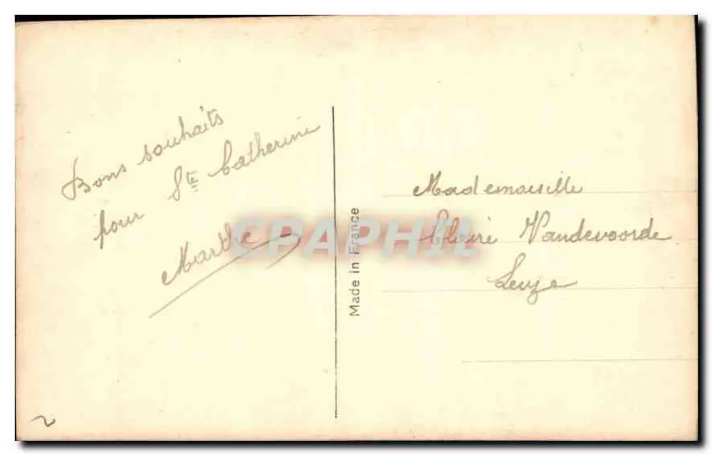 Retrato de uma jovem — dedicação a Santa Catarina — editor Vive S. Catherine, n°199 - Verso