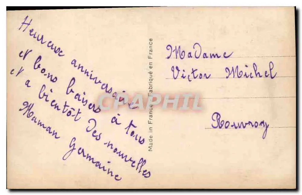 Jovem mulher — retrato — Azul celeste, Paris, n° 573 - Verso