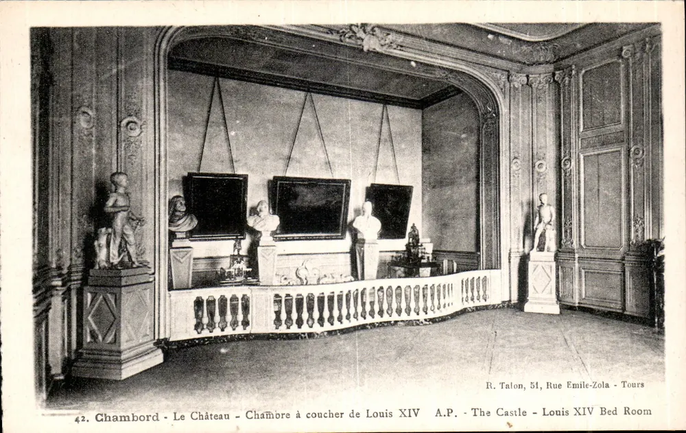 Chambord - Das Schloss - Schlafzimmer von Louis XIV — R. Talon, 51 Rue Emile-Zola - Tours - Vorderseite