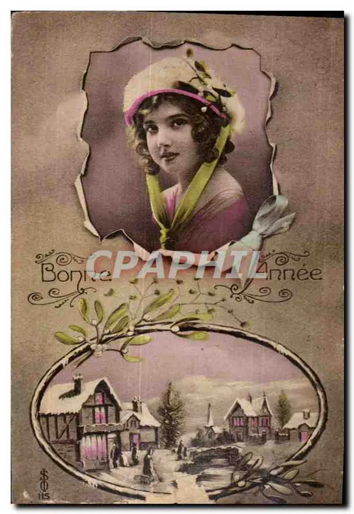 Jovem mulher com chapéu — cena invernal — editor ISO-PLATINE, N° 115 - Frente