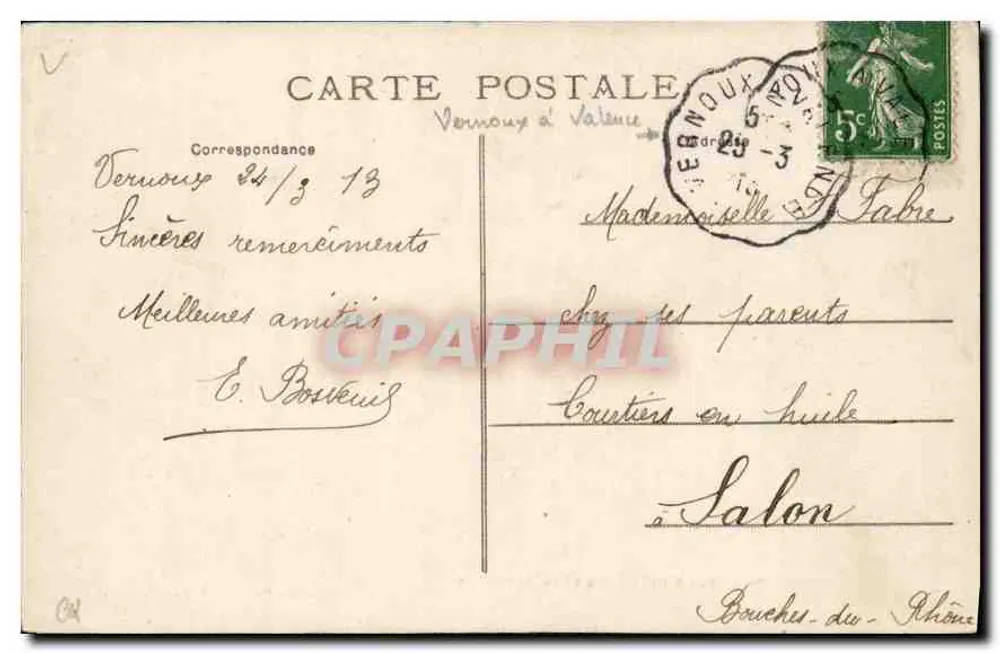 Cachoeira de LA DIGNÉ (1 km) de VERNOUX — Ardèche — Coleção Roche, merceria, Vernoux - Verso