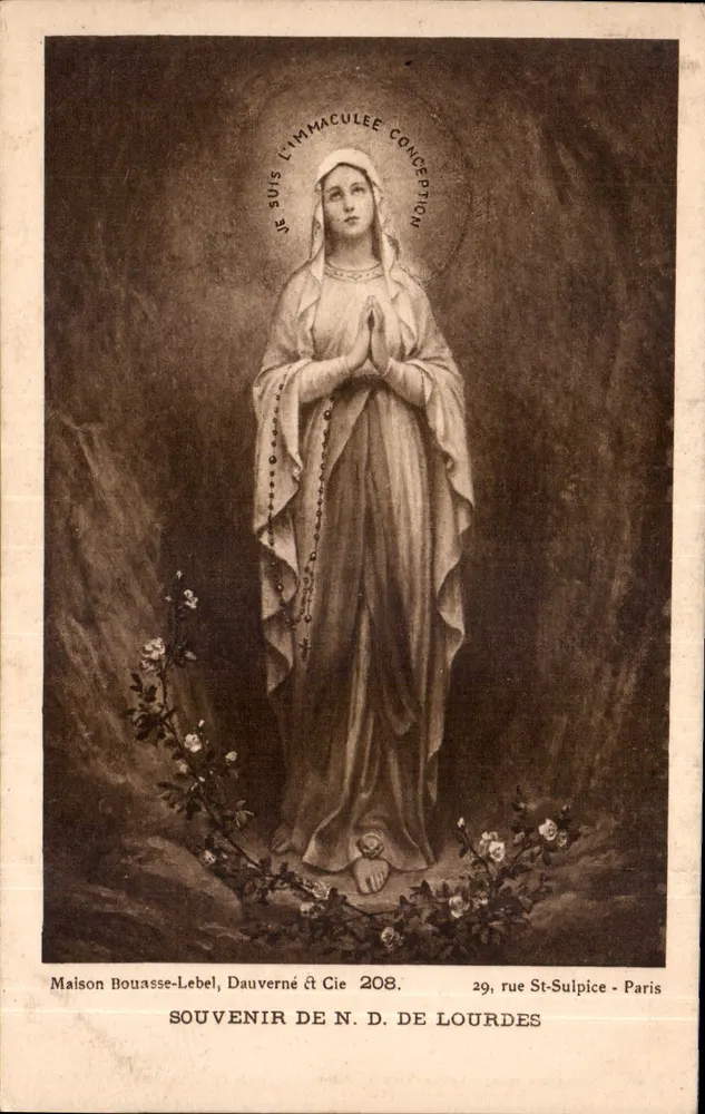 Nossa Senhora de Lourdes — Lembrança de Nossa Senhora de Lourdes — Maison Bouasse-Lebel & Cie, 29 rue St-Sulpice, Paris - Frente
