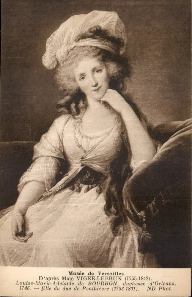Louise-Marie-Adélaïde de Bourbon, herbu Orlean — portret według Mme Vigée-Lebrun — Muzeum w Versajles - Awers