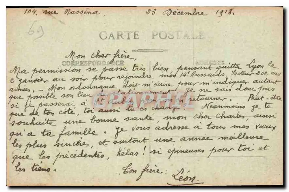 LYON — Vue sur la Place Bellecour, prise de Fourvière — E.R. - Verso