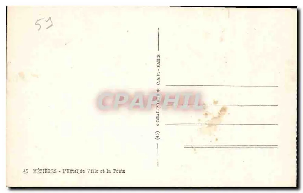 Mézières - Das Rathaus und die Post — C.A.P. - Paris - Rückseite