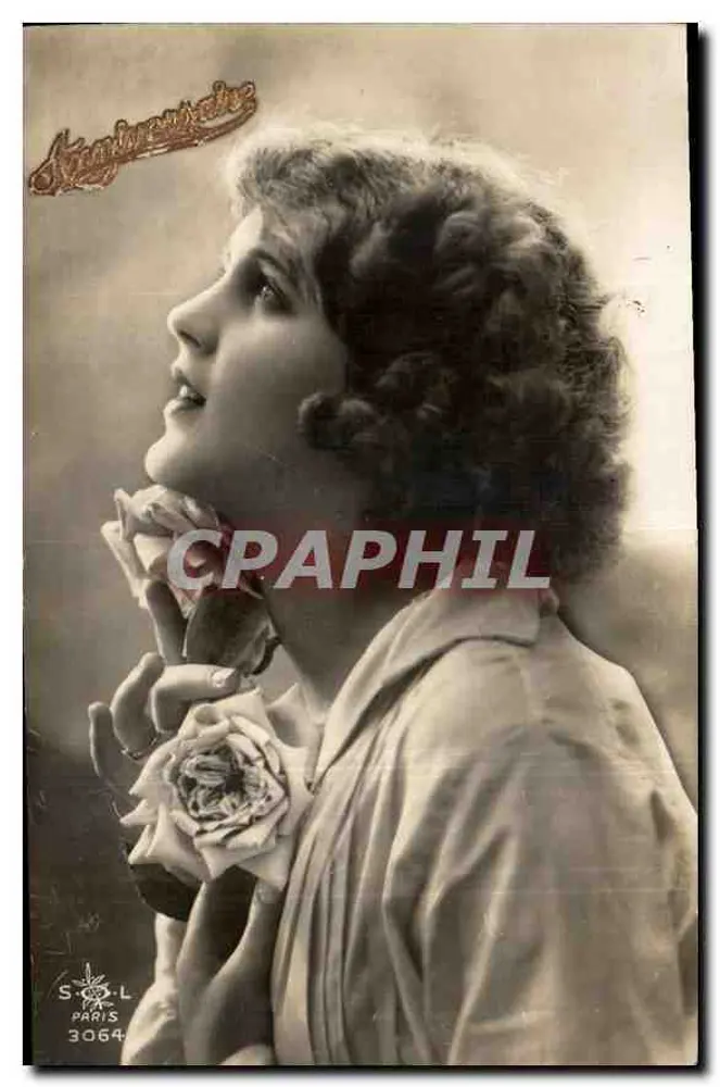 Jovem mulher segurando rosas — S. COOL PARIS 3064 — editor S. COOL - Frente