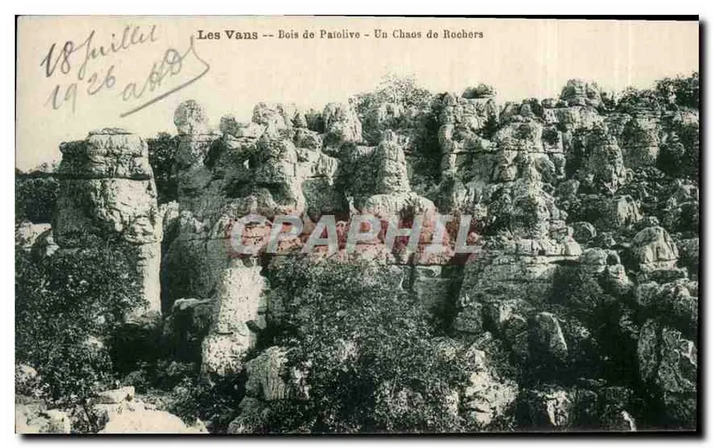 Les Vans — Bois de Patolive — Ein Chaos aus Felsen — A. Thibiau, Toulouse - Vorderseite