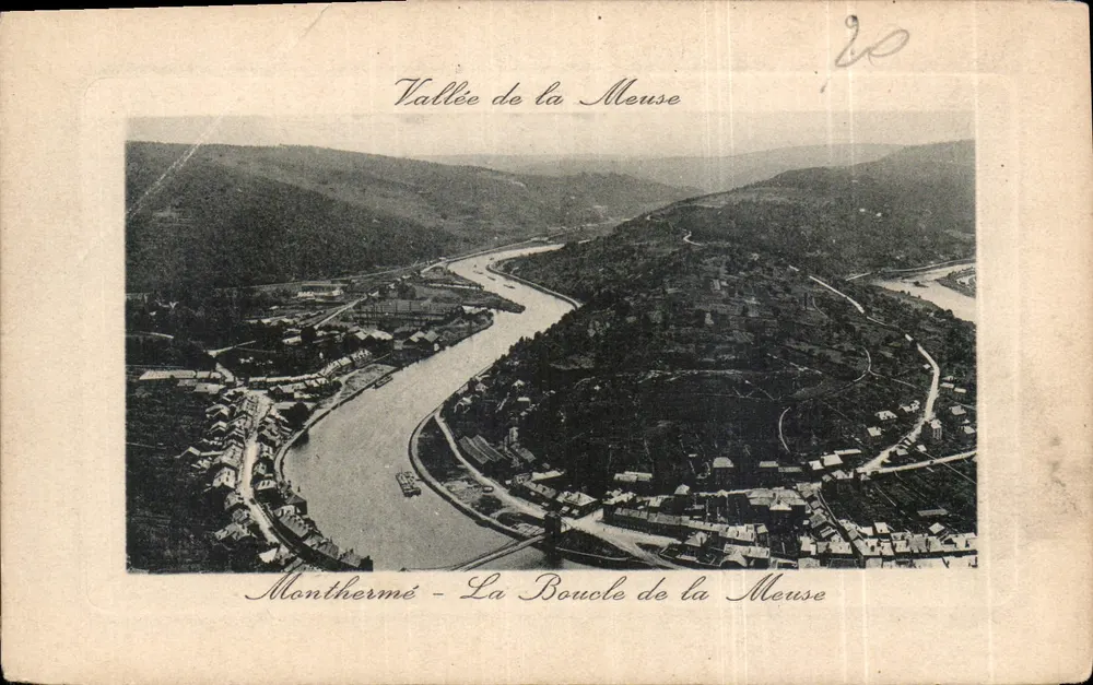 Monthermé - Tal der Meuse — Panoramablick auf den Meander der Meuse - Vorderseite