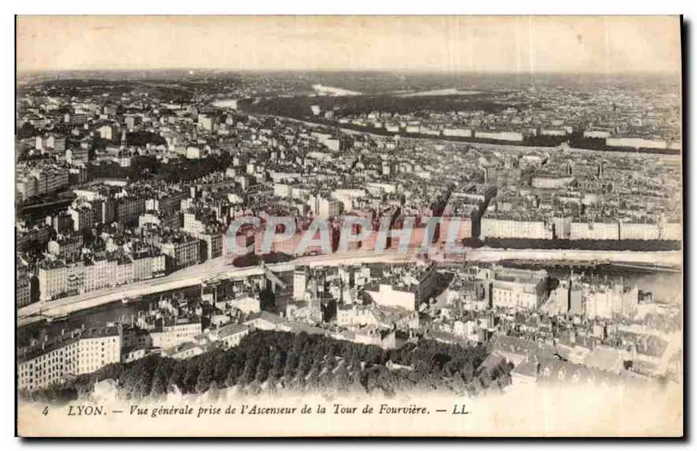 LYON — Allgemeiner Blick vom Aufzug der Fourvière-Turm — LL - Vorderseite