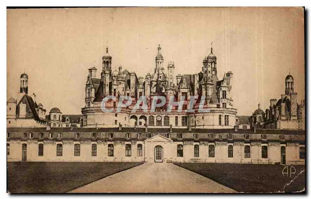 Chambord — Fachada meridional — E. Papeghn, Paris-Tours - Frente