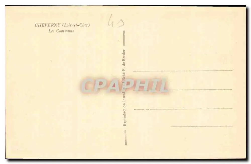 Cheverny (Loir-et-Cher) — The Communs — Publisher F. de Bertier - Back