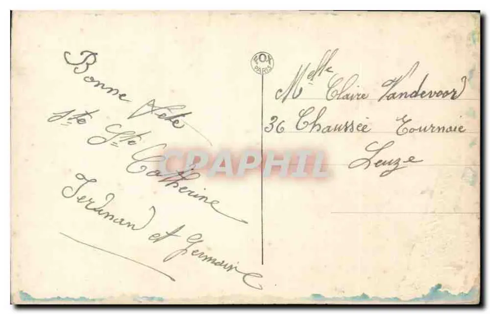 Viva Gisèle Catherine — retrato feminino — editora FEX Paris n°3576 - Verso