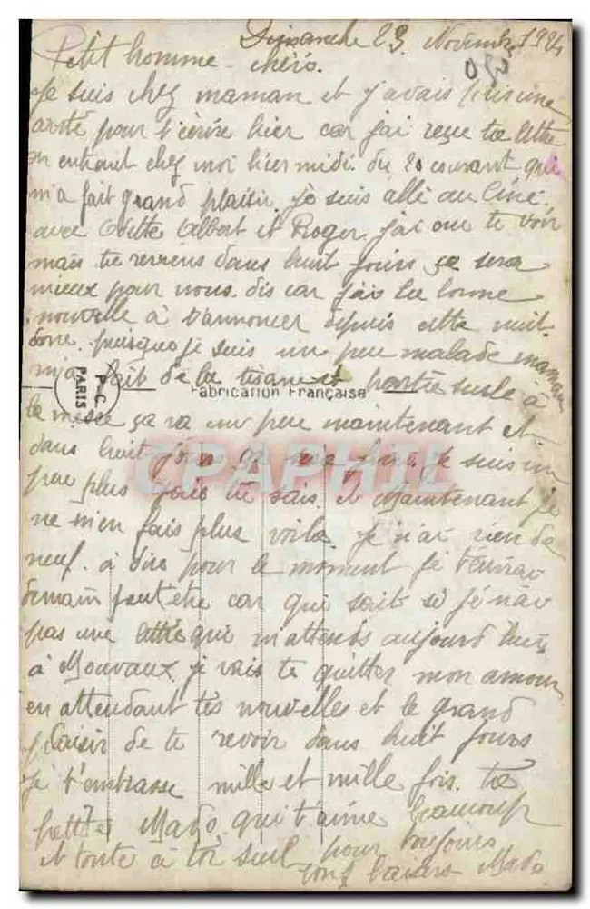 Jovem mulher — retrato em sépia — PC 1091 - Verso