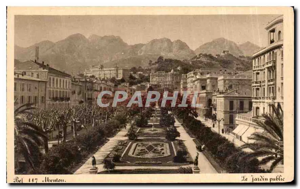 O Jardim Público — Menton — Edições Franchet, 2, rue Trachil, Nice - Frente