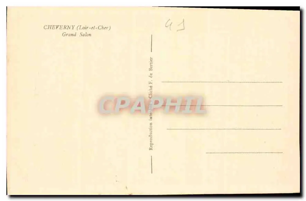 Cheverny (Loir-et-Cher) — Grand Salon — Cliché F. de Bertier - Verso