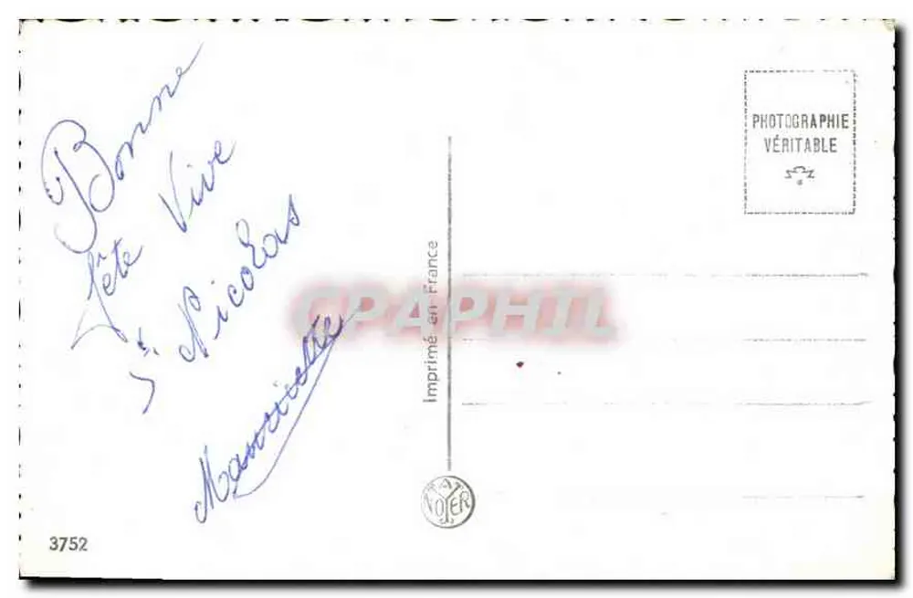 Jovem mulher sorridente — com buquê de rosas — editor Nogier, n° 3752 - Verso
