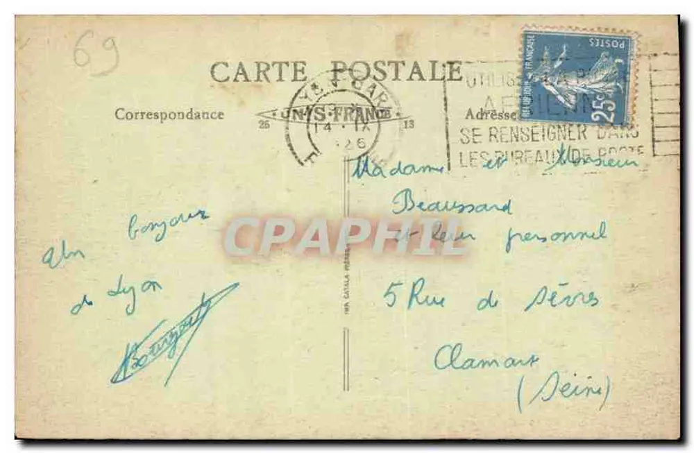 LYON - Panoramablick, aufgenommen vom Coteau de Saint-Just — n° 196 - Rückseite