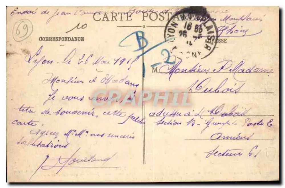 Lyon - Fonte Bartoldi - Escultor Bartoldi - S. Parves, editor, Lyon - Verso