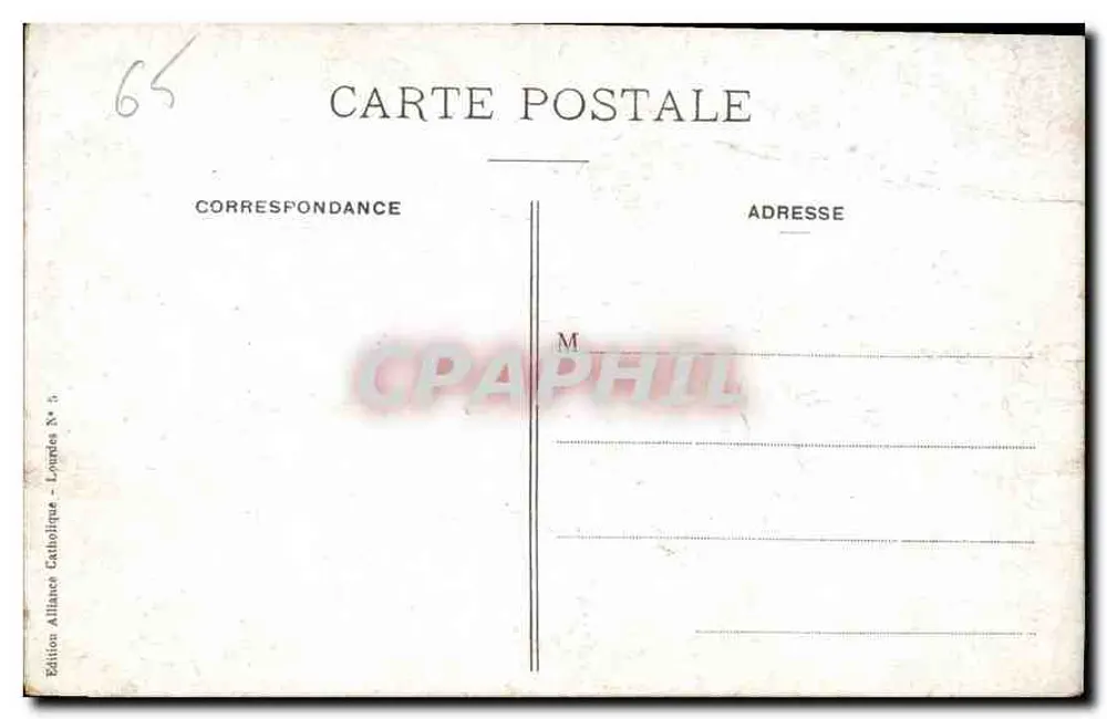 Lourdes — La Statue de Saint Michel — La Croix des Bretons — N° 5 - Verso