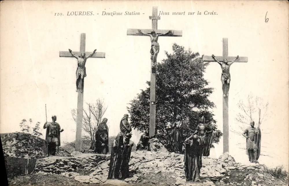 Lourdes - Zwölfter Station - Jesus stirbt am Kreuz. - Vorderseite