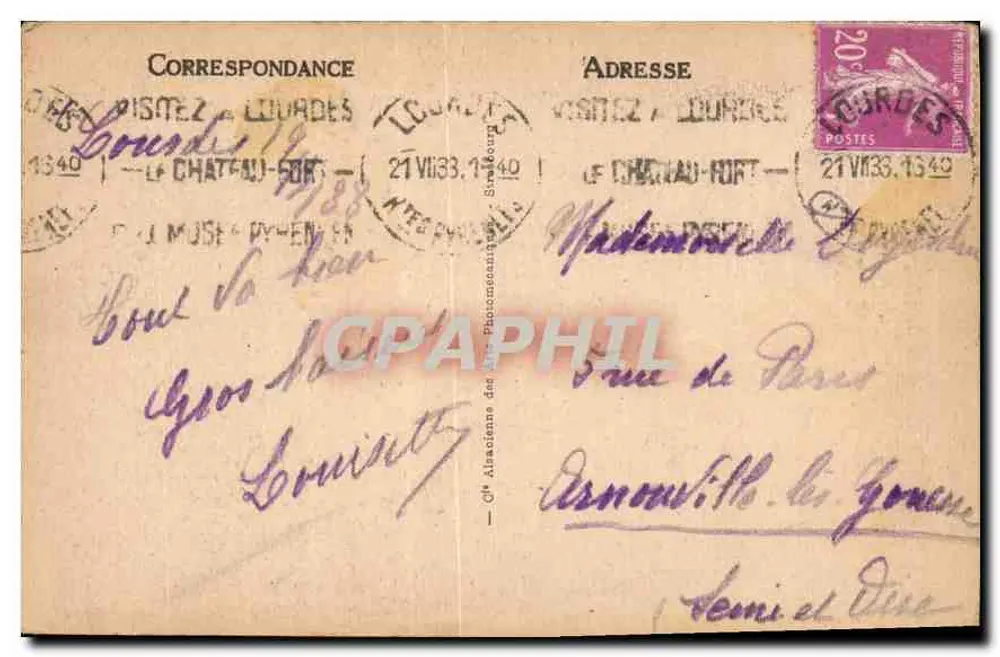Lourdes — A Basílica e o Gave — n°30 - Verso