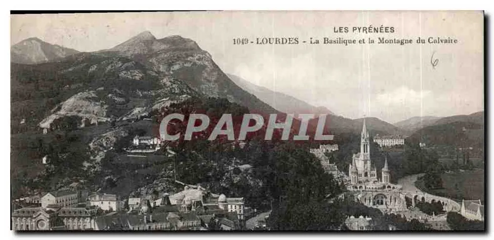 Lourdes — Die Basilika und der Berg des Kalvariums — 1049 - Vorderseite