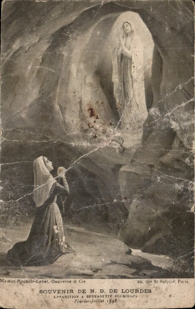 Aparição de Nossa Senhora de Lourdes — Bernadette Soubirous — Maison Rouasse-Lebel, Dauverne & Cie, Paris - Frente