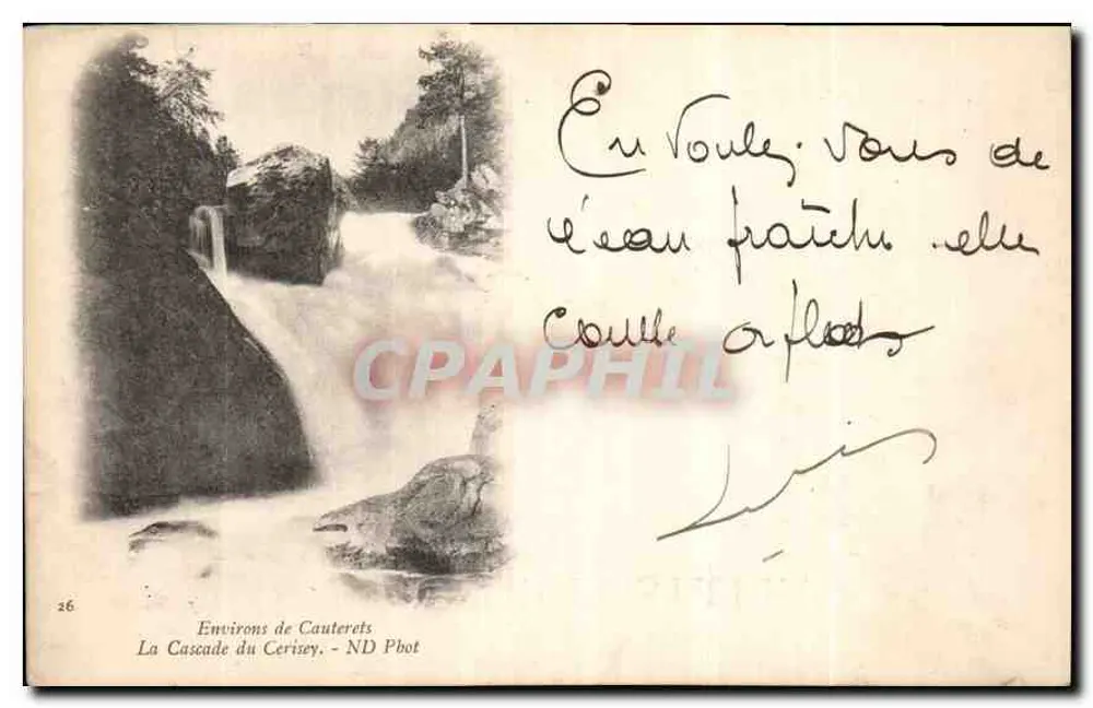 Arredores de Cauterets - A Cachoeira do Cerisey — ND Pbot, n°26 - Frente