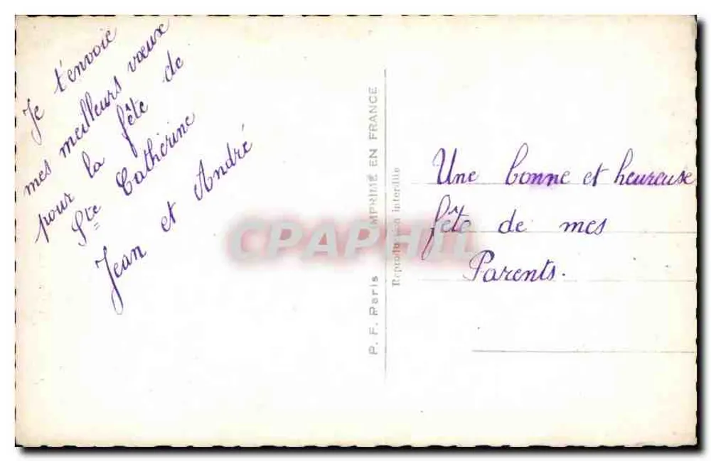 Mulher jovem sorridente — rosa e tulipa — P.F. 757 - Verso