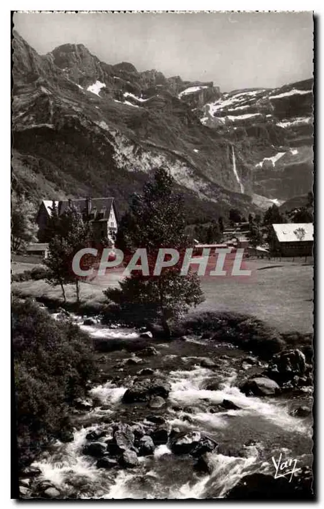 Gavarnie — Der Bach und der Cirque vom Dorf aus gesehen — Edition Quinault, Lourdes - Vorderseite