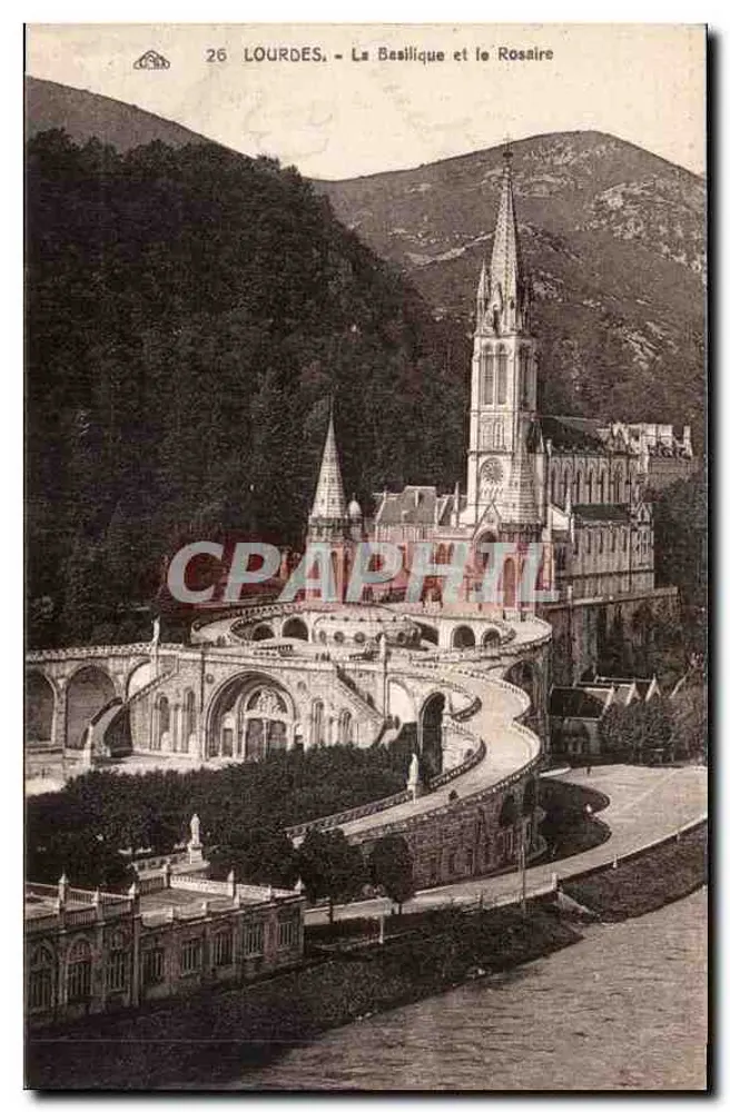 Lourdes — A Basílica e o Rosário — Editor C.P. (nº 26) - Frente