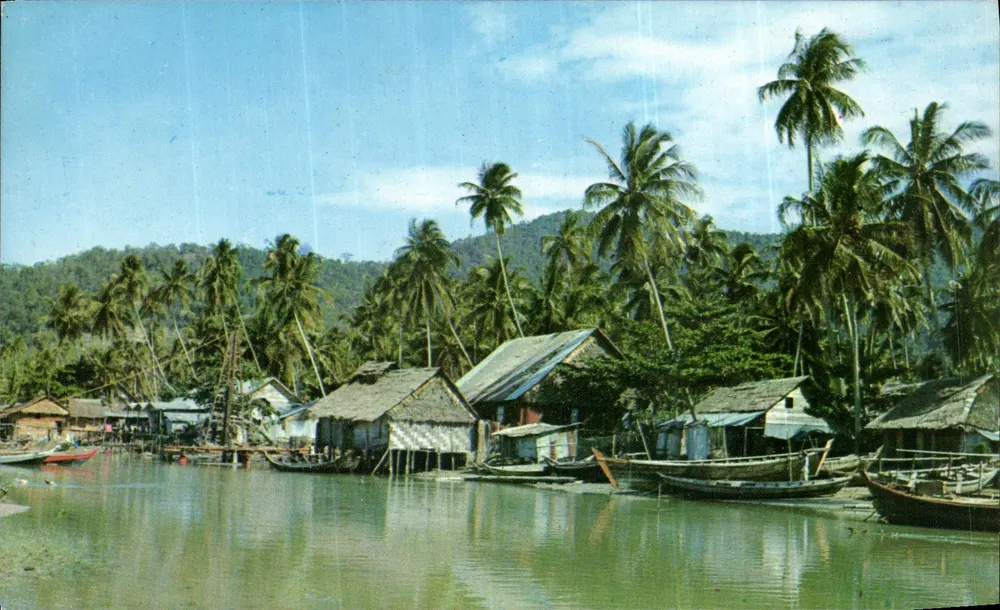 Penang — Fischerdorf — Verlag: P. M. S. Mohamed Noddin, Penang - Vorderseite