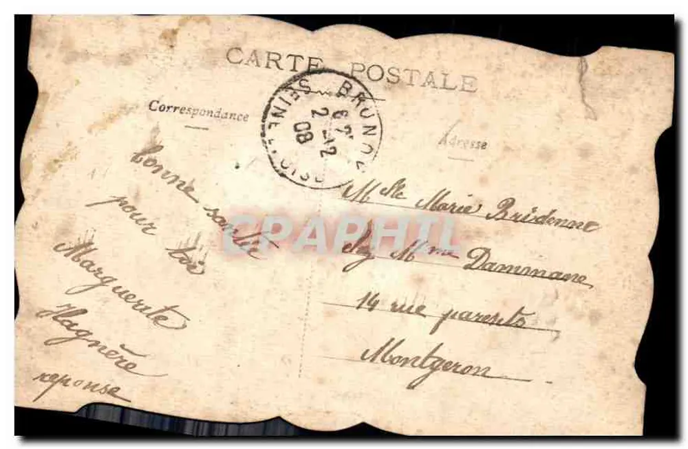 Bouquet de fleurs — dans un vase vert — éditeur anonyme - Verso