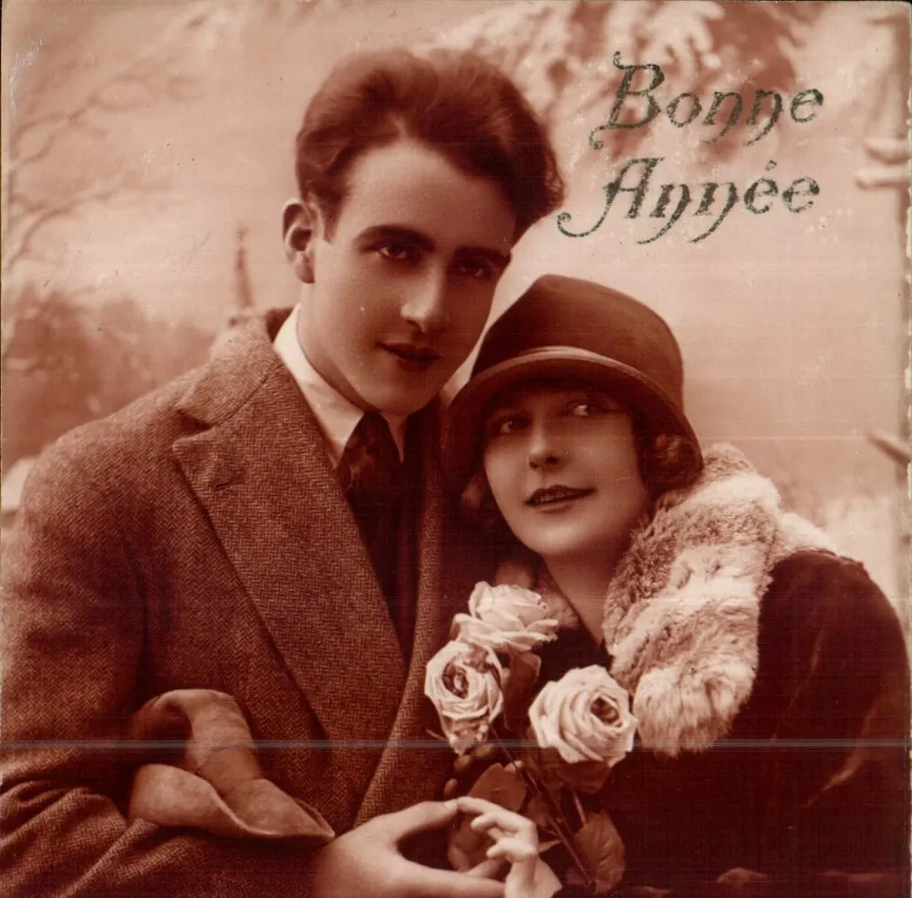 Couple — Nouvel An — P-C PARIS - Recto