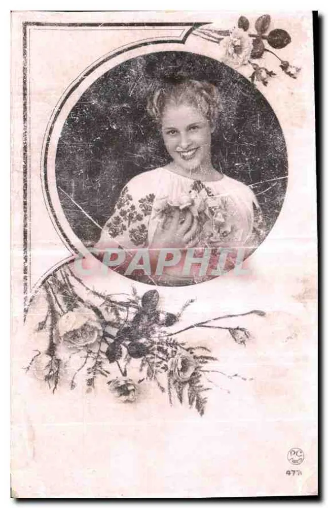 Mulher jovem sorridente — retrato emoldurado — P-C Paris n° 477 - Frente