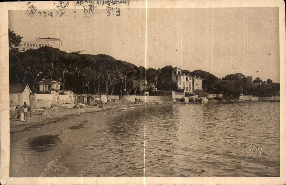 Vue de la plage de Juan-les-Pins — Provencal — Édition d'Art Yvon - Recto
