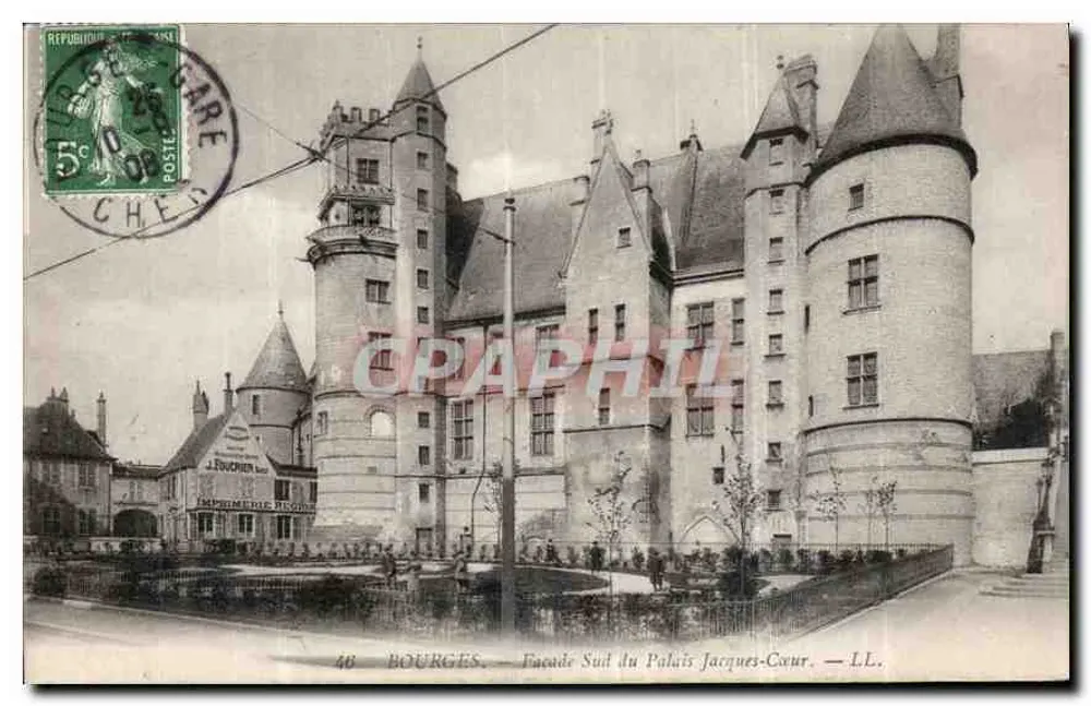 Bourges — Facha da Sul do Palácio Jacques-Cœur — L.L. - Frente