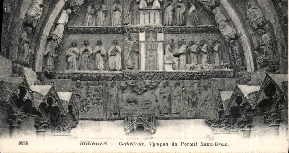 Bourges — Cathédrale. Tympans du Portail Saint-Ursin. - Recto