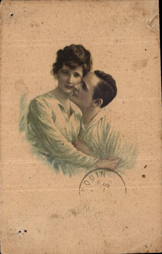 Casal amoroso — editor desconhecido, número de série não visível - Frente