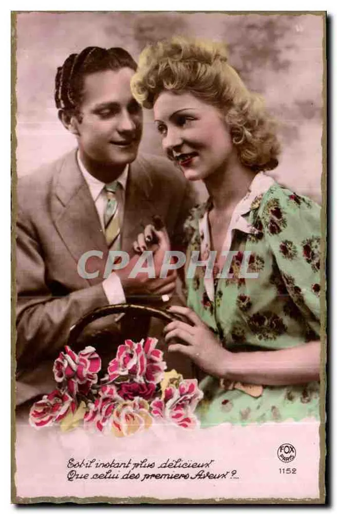 Casal romântico — com buquê de rosas — FOX Paris n°1152 - Frente