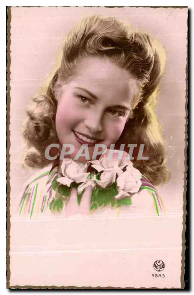 Mulher jovem sorridente — retrato — A. Moer, n° 3683 - Frente