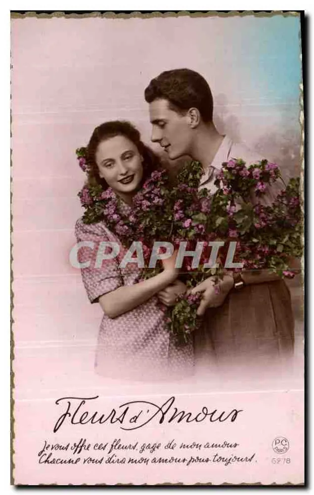 Bloemen van de liefde — Ik geef je deze bloemen, teken van mijn liefde. Elke bloem zal je mijn liefde voor altijd vertellen. — P-C Paris, n° 5278 - Voorkant