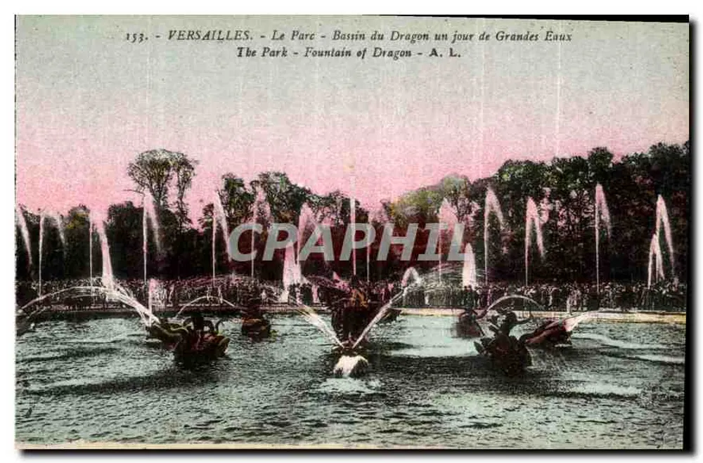 Versailles - Der Park - Bassin des Drachen an einem Tag der Großen Wasser - A. L. - Vorderseite