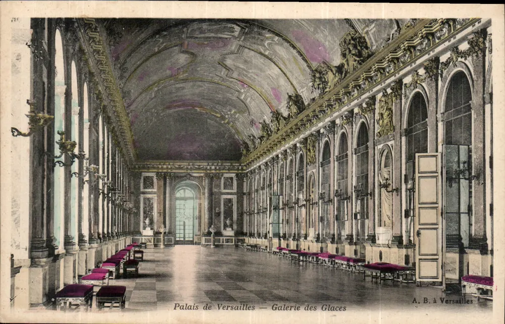 Palais de Versailles — Galerie des Glaces — A. B. à Versailles - Recto