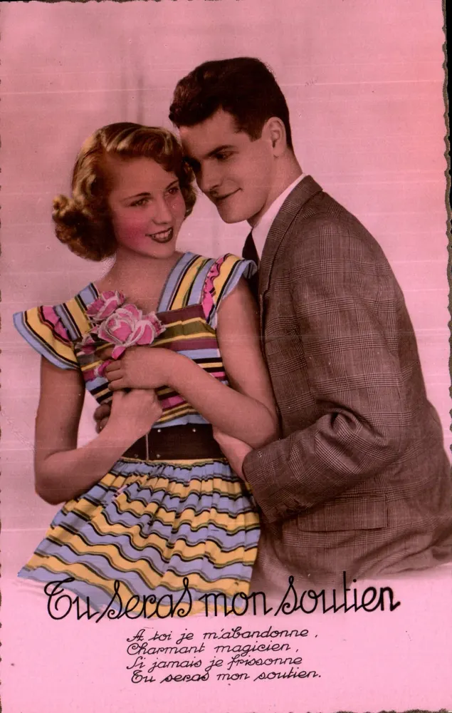 Je seras ton soutien — couple amoureux — Imprimerie Noër, n°3212 - Recto